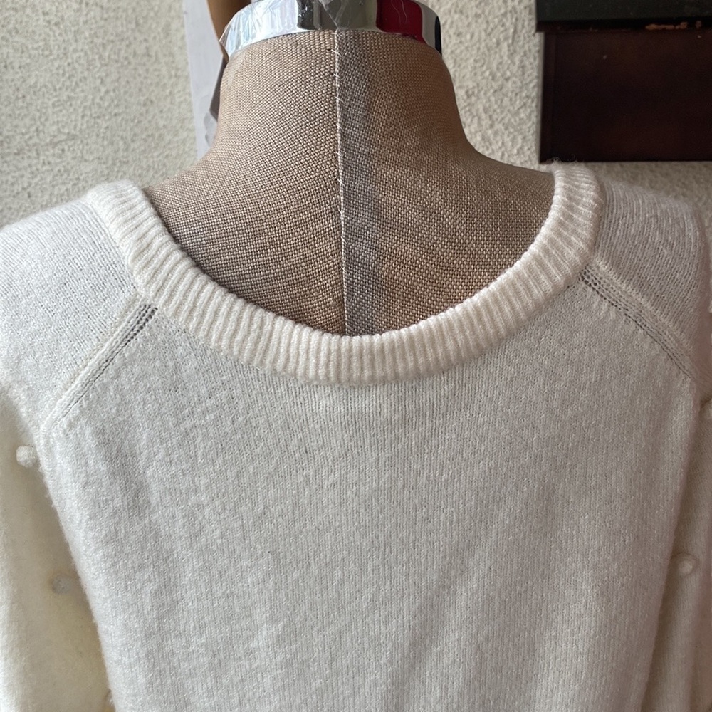 Madewell Bobble Dashboard winter white V-Neck wool blended cozy yarn sweater - Picture 10 of 14